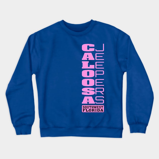 Pink Vertical Logo Crewneck Sweatshirt by Caloosa Jeepers 